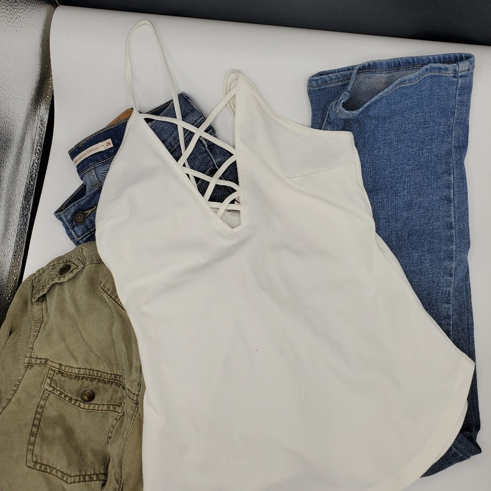 NWT Strappy Express Cami, White (S)